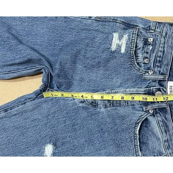 Pistola Anthropologie Women 26 jeans Cassie High Rise Straight Blue Distressed - Picture 8 of 14